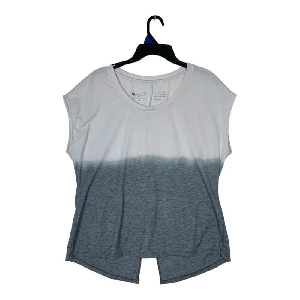 Kuhl Women's White and Gray Ombre Short Sleeve Tee